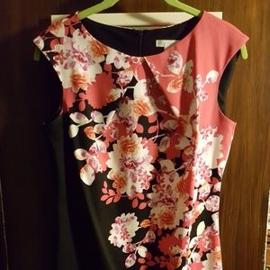 Black and Floral Sheath Dress